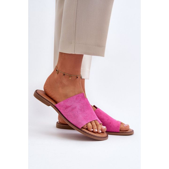 Moteriškos zomšinės šlepetės Pink Amite