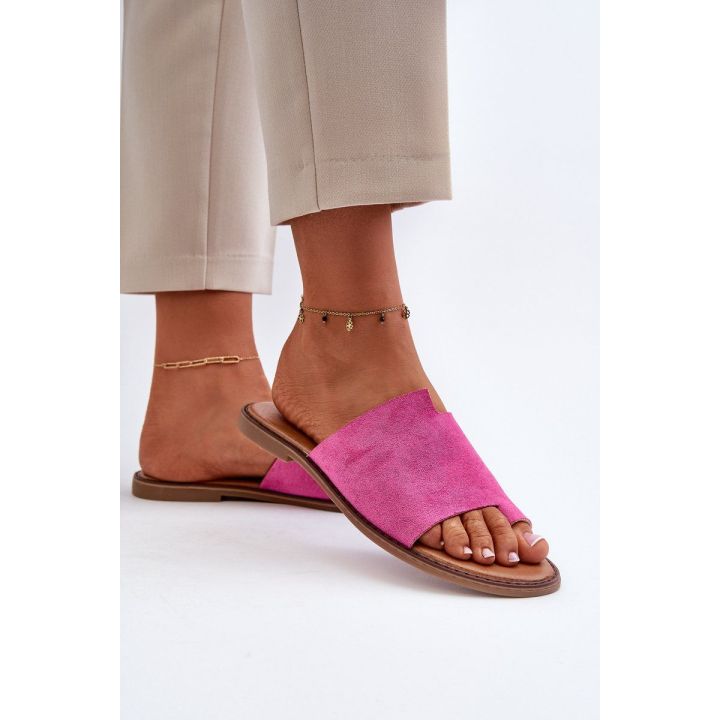 Moteriškos zomšinės šlepetės Pink Amite