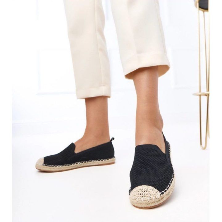 Moteriškos juodos espadrilės su platforma Luna