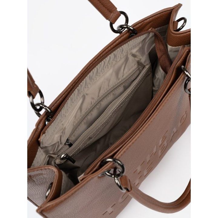 Ruda odinė tote rankinė The Tote Bag
