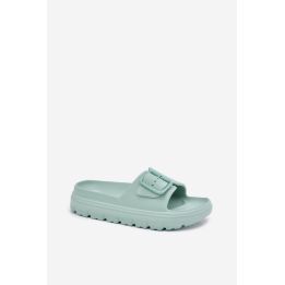 Moteriškos mėtų spalvos šlepetės su platforma ir sagtimi STEP IN STYLE