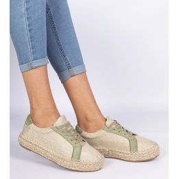 Moteriškos žalios espadrilės su raišteliais Malsi
