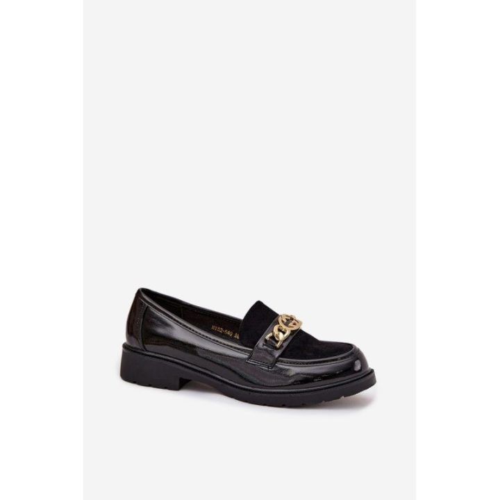 Lakuotos moteriškos juodos loafers tipo basutės S.Barski