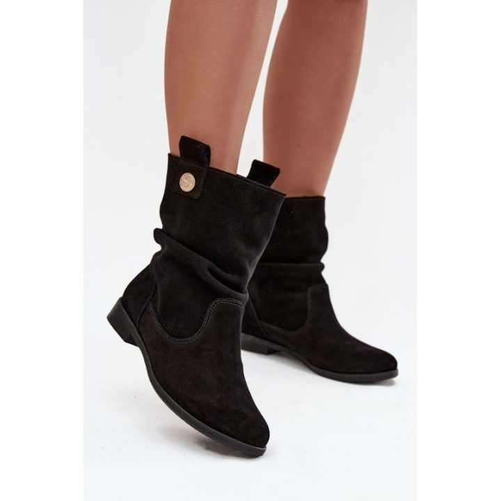 Juodi moteriški zomšiniai aulinukai Zazoo 4210