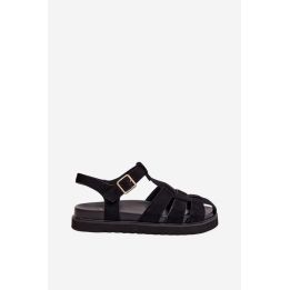 Moteriški sandalai iš dirbtinio zomšo, platforma 3 cm