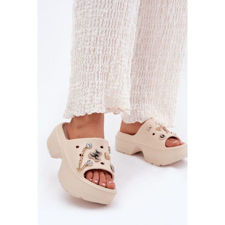 Kreminės spalvos basutės su platforma Step in style
