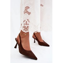 Basutės su kulnu iš zomšos imitacijos Step in style
