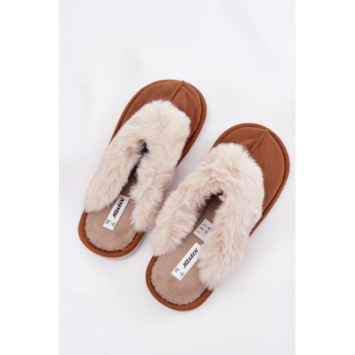 Šlepetės su kailiu Camel Carisse