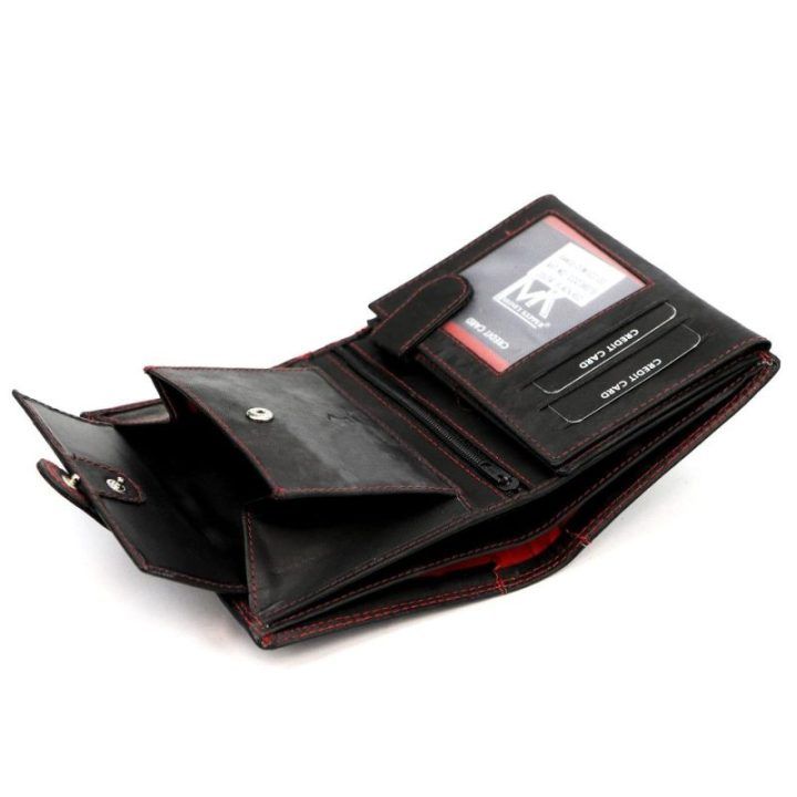 Vyriška odinė piniginė su užsegimu 10,5×13 cm Money Keeper