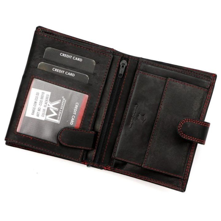 Vyriška odinė piniginė su užsegimu 10,5×13 cm Money Keeper