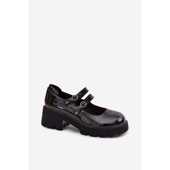 Juodi lakuoti aulinukai su sagtelėmis Step in style