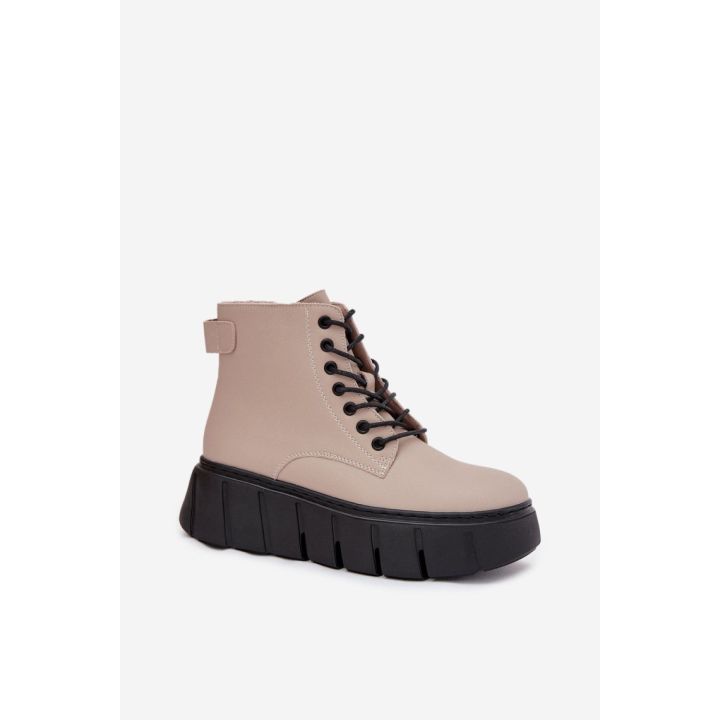 Smėlio spalvos aulinukai su platforma Step in style