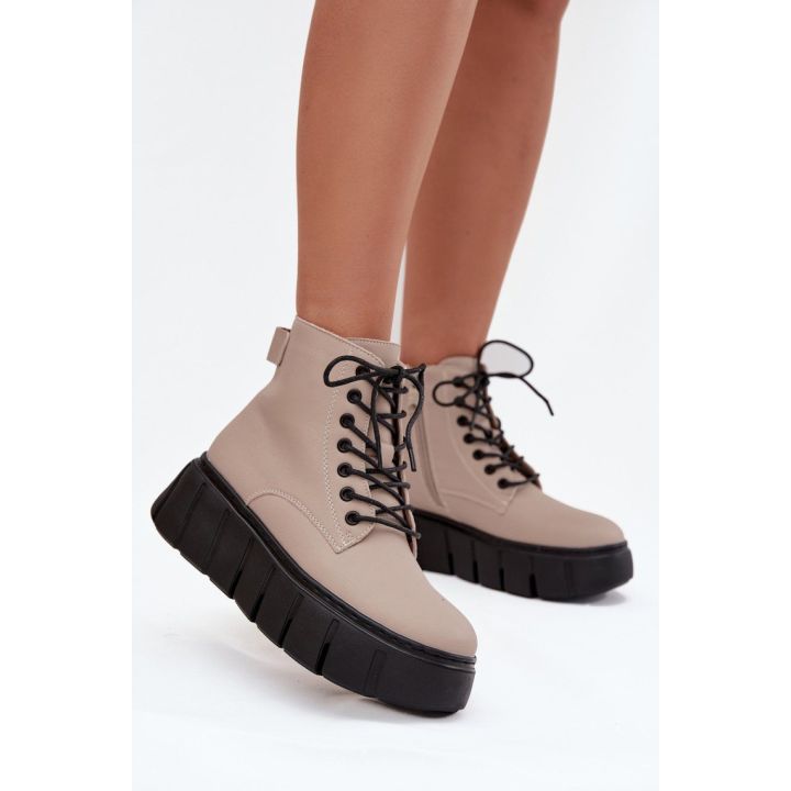 Smėlio spalvos aulinukai su platforma Step in style