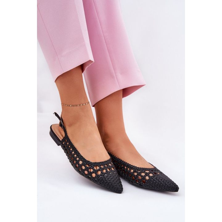 Juodos balerinos su pintomis detalėmis Step in style