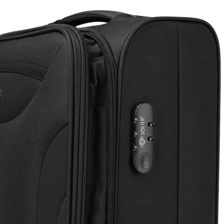 Juodas vidutinis kelioninis lagaminas Solier STL1801 55 l