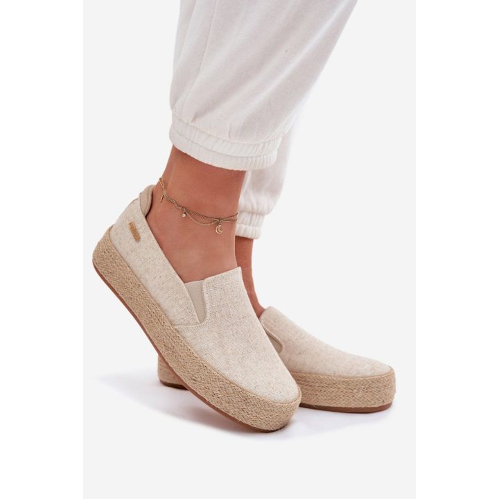Moteriškos espadrilės su platforma Big Star, smėlio spalvos