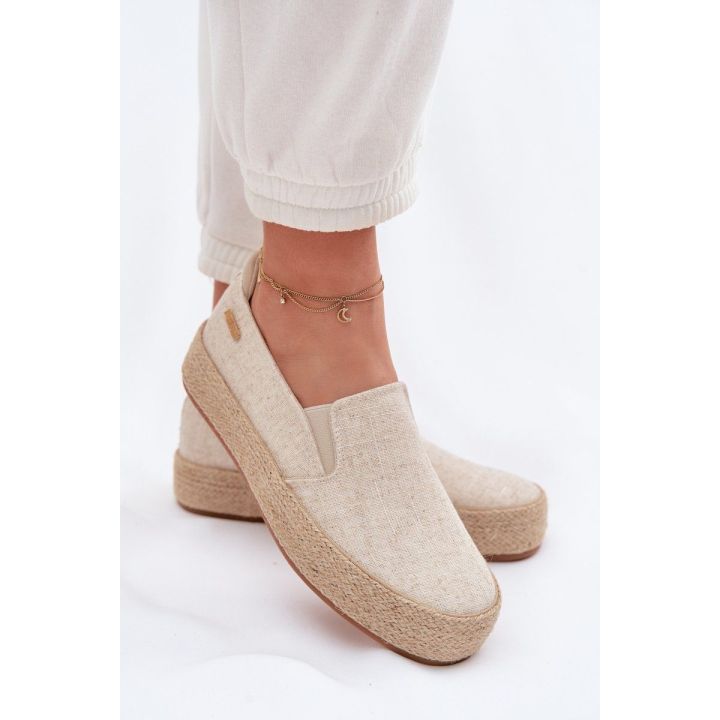 Moteriškos espadrilės su platforma Big Star, smėlio spalvos