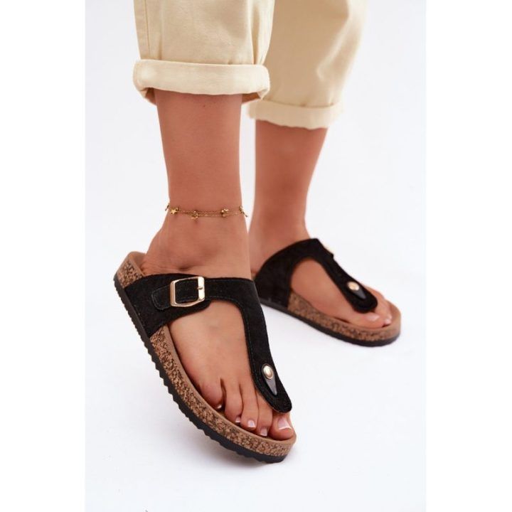 Juodos japoniškos šlepetės Step in style