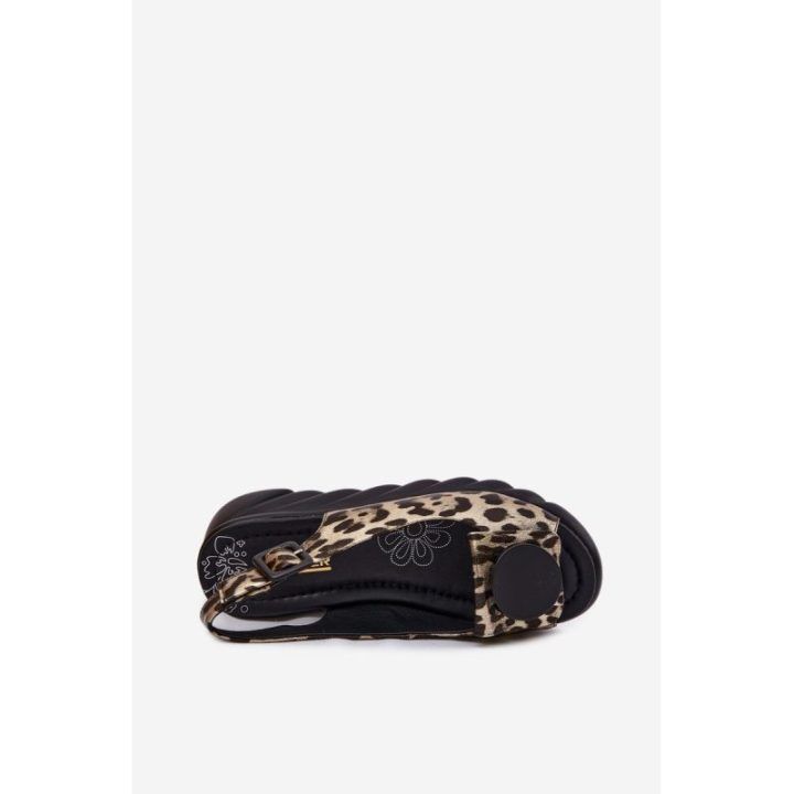 Odinės platforminės basutės leopardo raštu