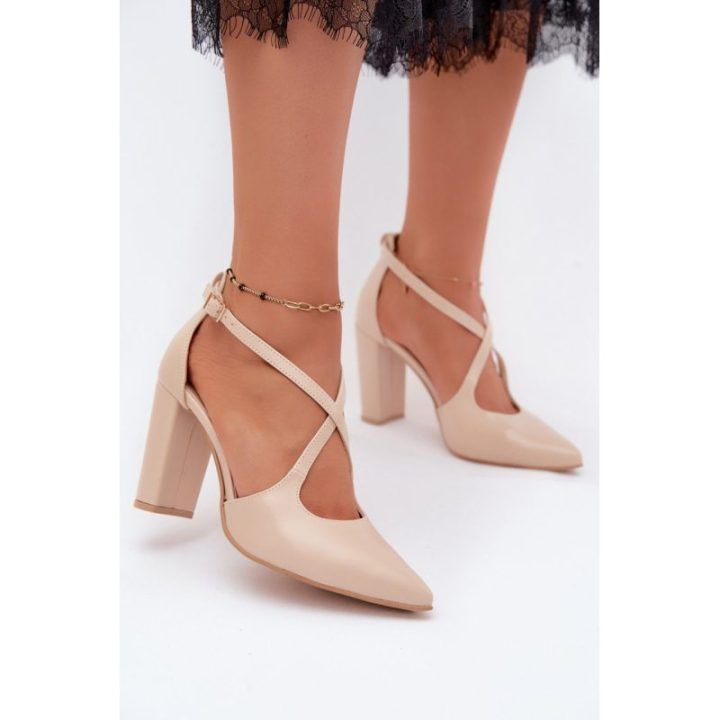 Smėlio spalvos aukštakulniai bateliai Step in style