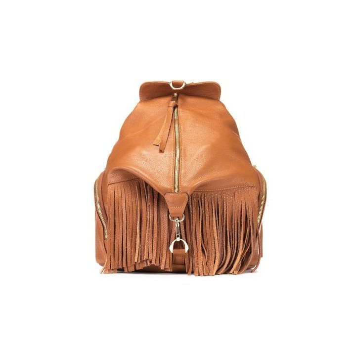 Camel spalvos natūralios odos kuprinė Let`s Go Boho Gregorio