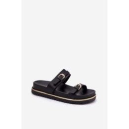 Juodos platforminės basutės su sagtimis Step in style