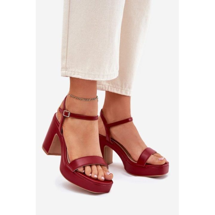 Bordo spalvos basutės su kulnu Step in style