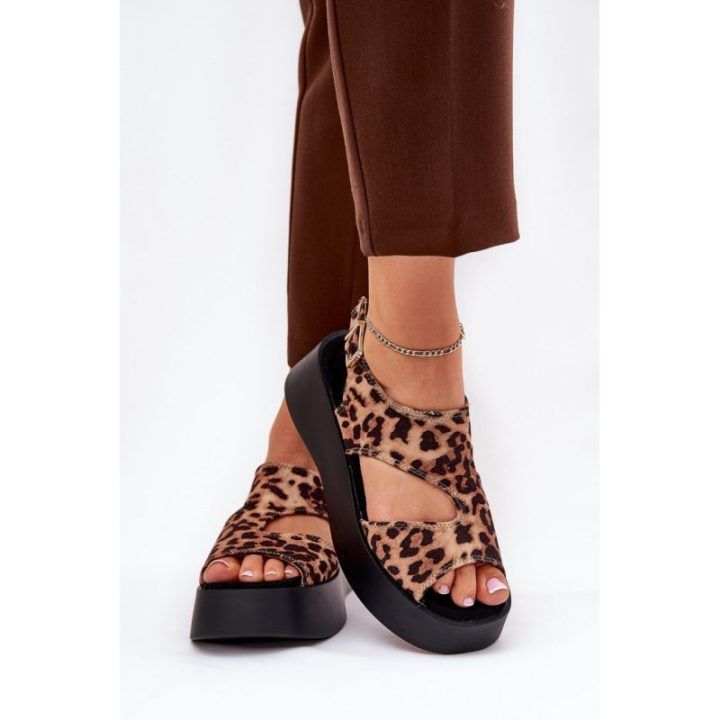 Leopardo rašto basutės su platforma Step in style