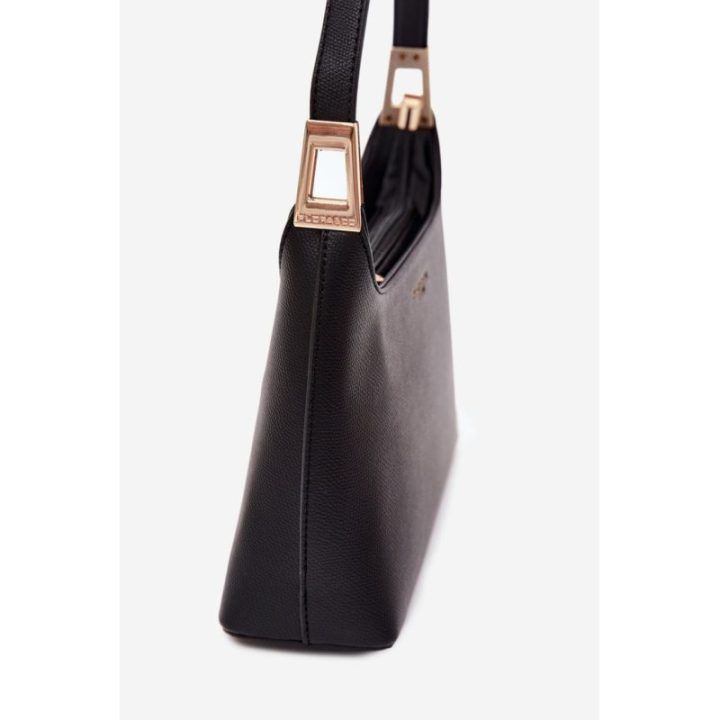 Juoda rankinė per petį su aukso spalvos detalėmis Flora&Co Paris
