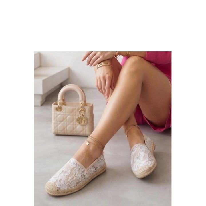 Nėriniuotos espadrilės Solea – smėlio