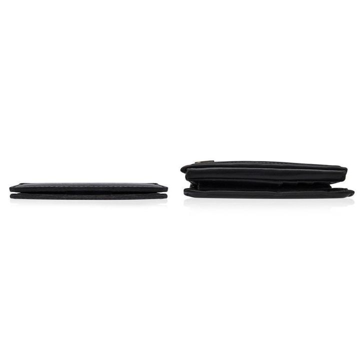 Plonos odinės vyriškos piniginės SOLIER SW10 SLIM BLACK