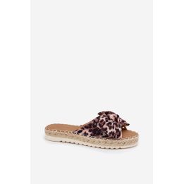Leopardo rašto tekstilinės basutės ant platformos Step in style