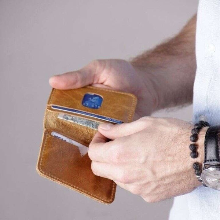 Plona odinė vyriška piniginė SOLIER SW11 SLIM juoda