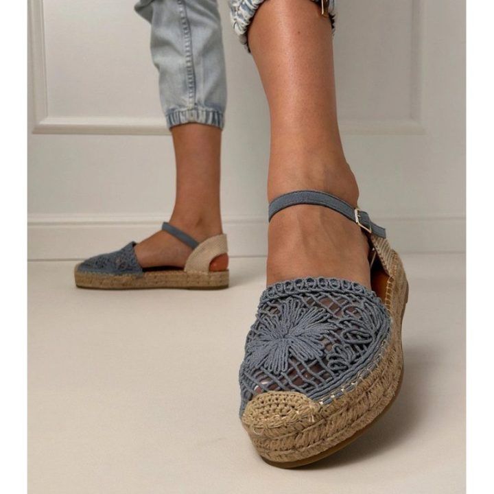 Mėlynos moteriškos espadrilės basutės Santos