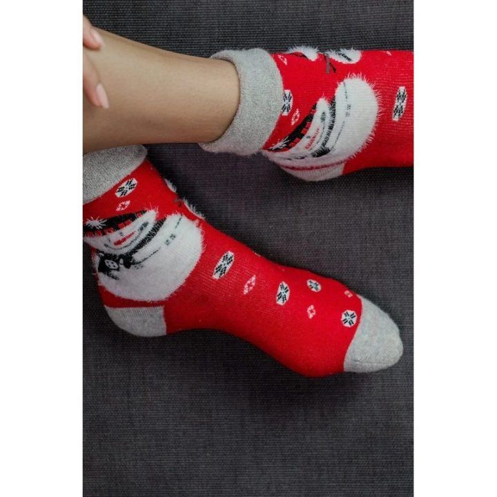 Kalėdinės unisex kojinės su sniego seneliu, 1 pora