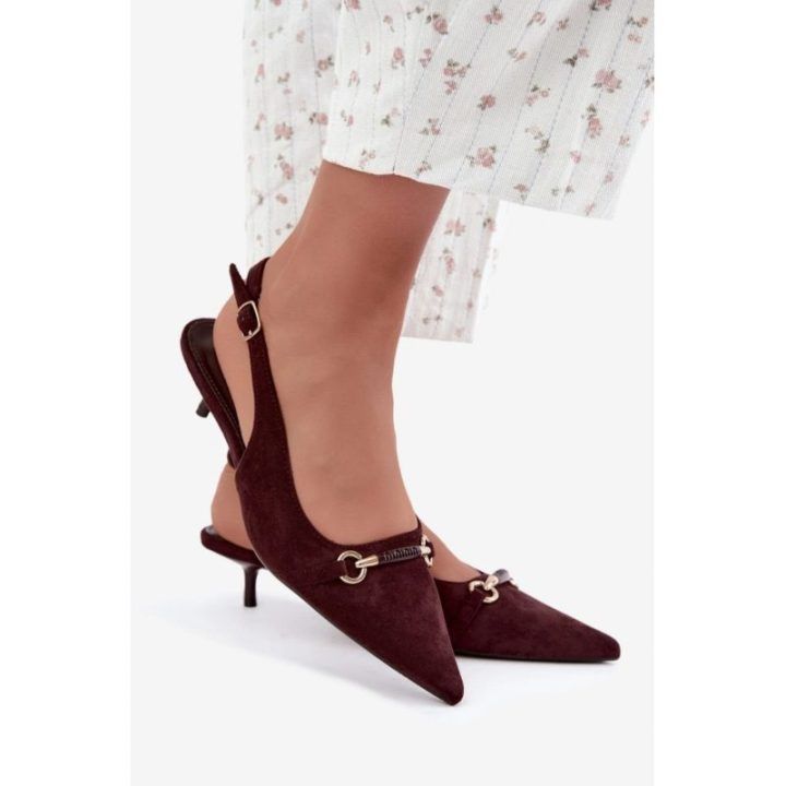 Bordo spalvos aukštakulniai bateliai Step in style