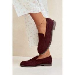 Bordo spalvos mokasinai Step in style