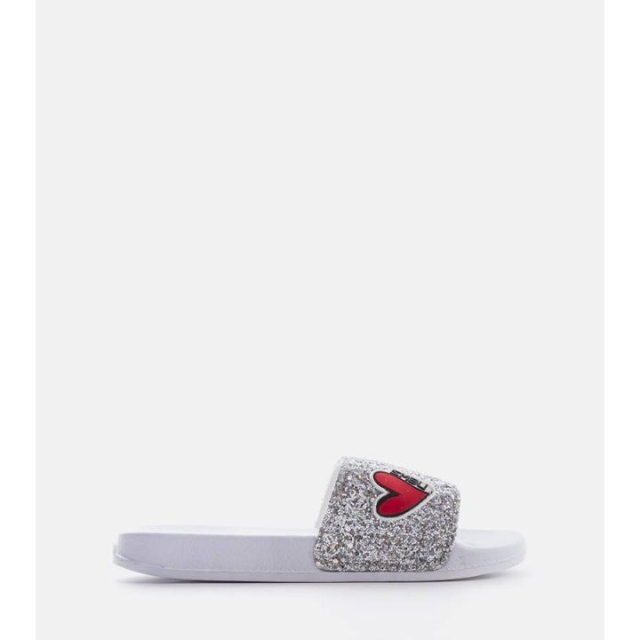 Pilkos brokato vaikiškos šlepetės