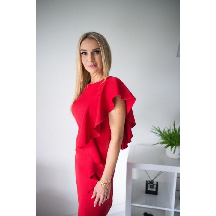 Kokteilinė suknelė Jersa – raudona