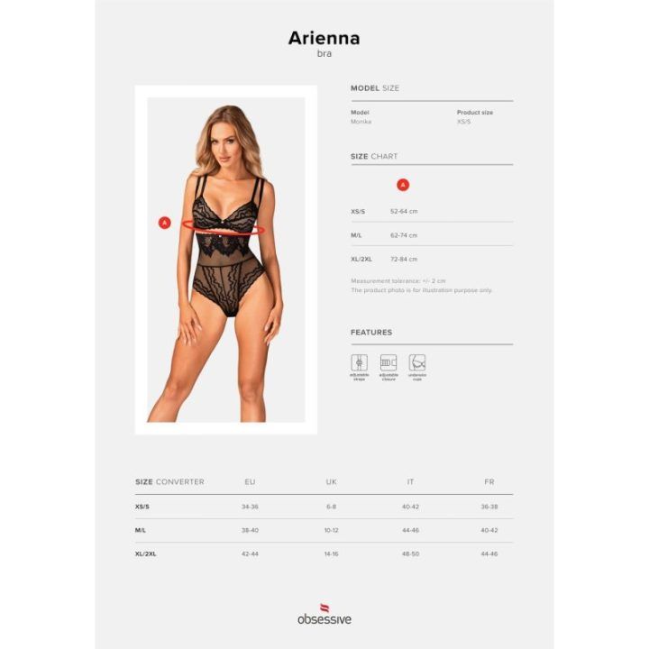 Arienna liemenėlė Obsessive – juoda
