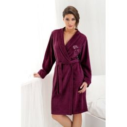 Chalatas-bordo spalvos