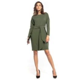Moteriška midi suknelė iš medvilnės su diržu Tessita