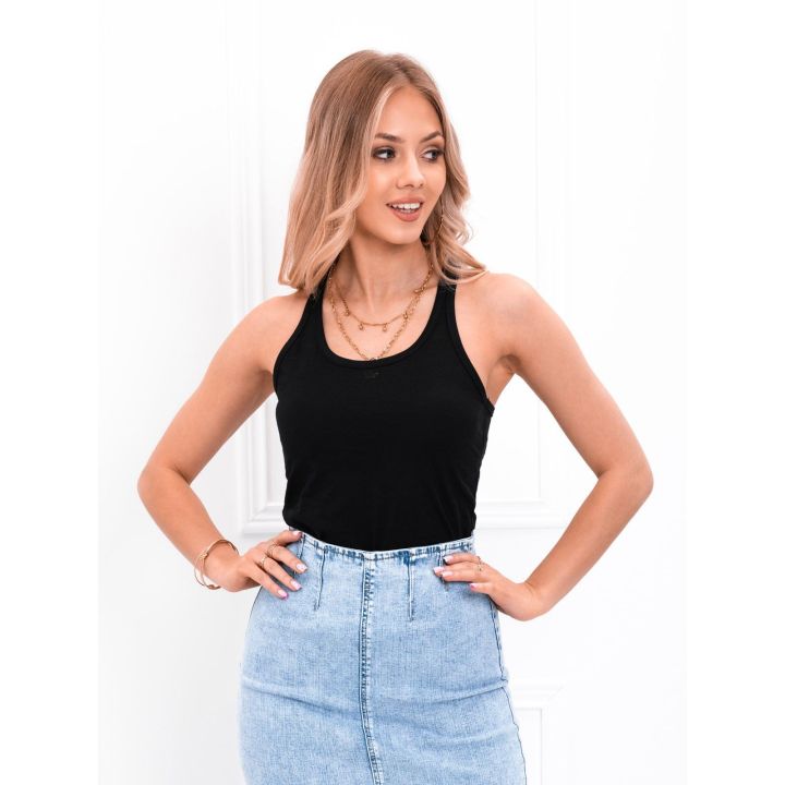 Trikotažinė palaidinė be rankovių - juoda