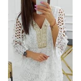 Boho stiliaus suknelė balta