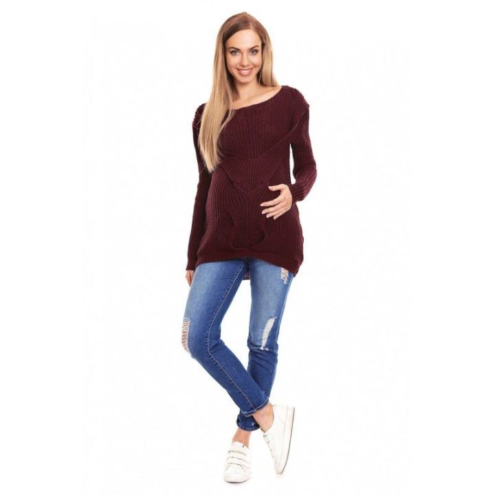 Nėštumo megztinis PeeKaBoo – raudona