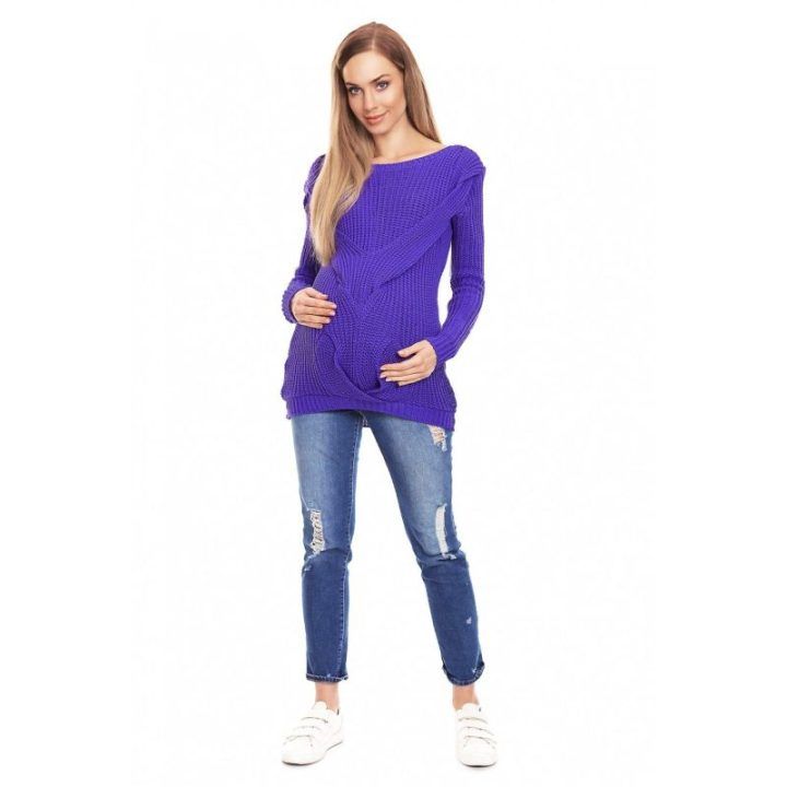 Nėštumo megztinis PeeKaBoo – violetinė