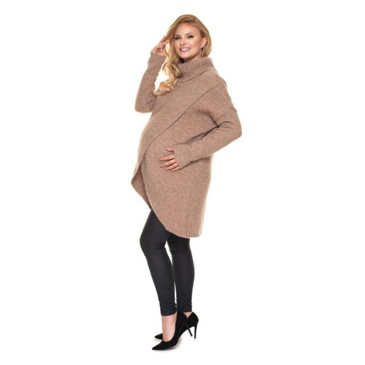 Nėštumo megztinis PeeKaBoo – smėlinė