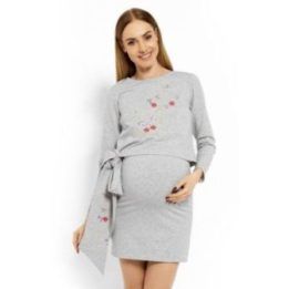 Nėščiųjų suknelė PeeKaBoo – rusvai pilka