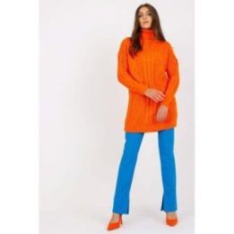 Oranžinis moteriškas megztinis su pynėmis Rue Paris