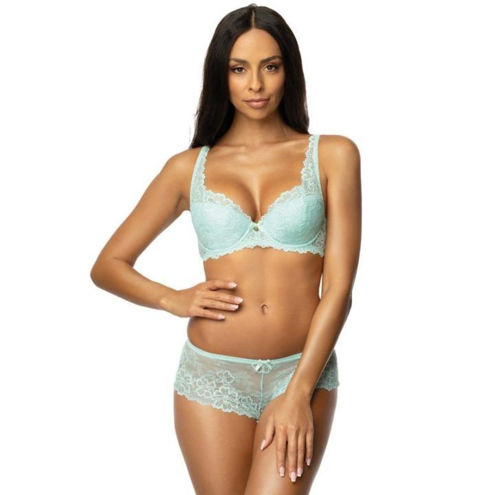 Moteriškos nėriniuotos mėtų spalvos kelnaitės Mat